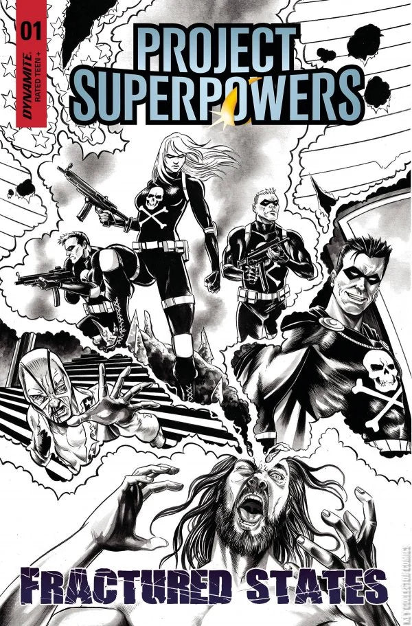 Project Superpowers: Fractured States #1 Rooth B&W 1:20 Variant